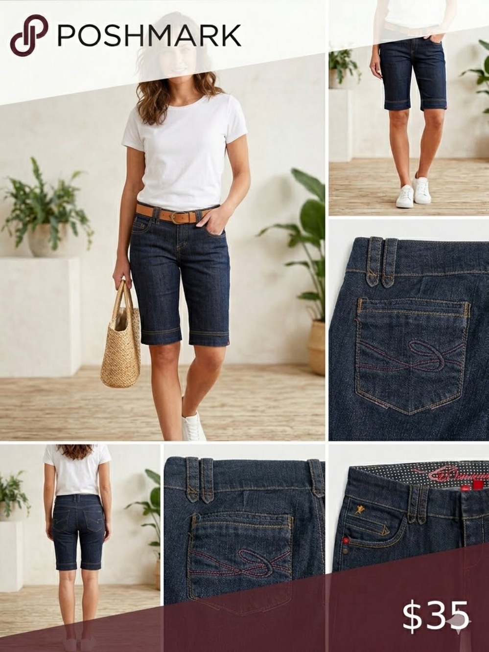 Y2K EDC by Esprit Cherub Denim Bermuda Shorts
